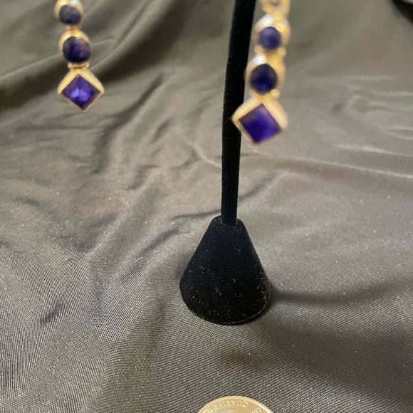 Silver Indian sapphire earrings - Picture 3 of 5